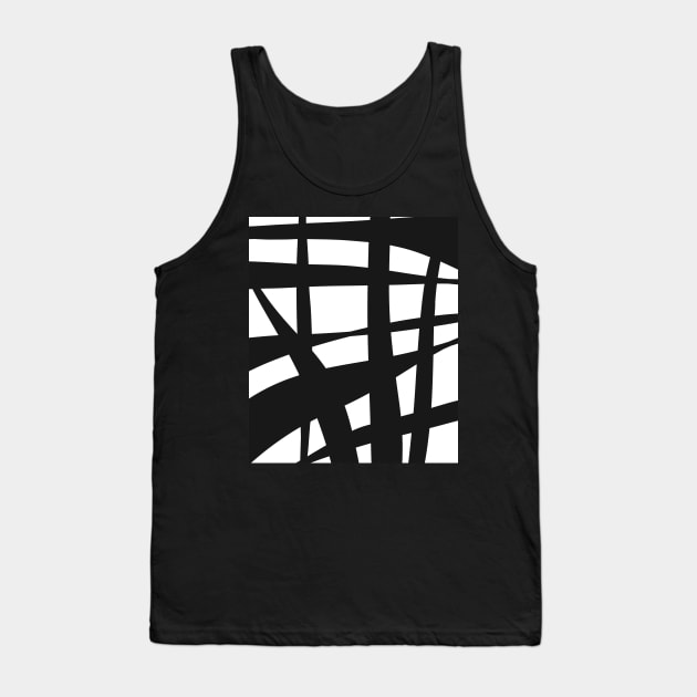 Abstract, Mono, Black and White, Ink, Stripes Tank Top by OneThreeSix